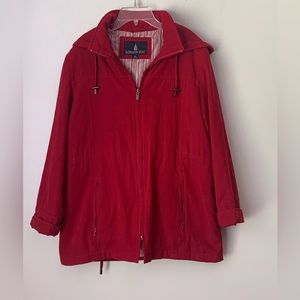 Vintage London Fog Little Red Hooded Coat Jacket